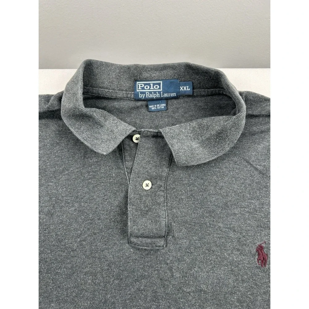 Vintage Polo Ralph Lauren Long Sleeve Gray Shirt Mens XXL Pony Logo